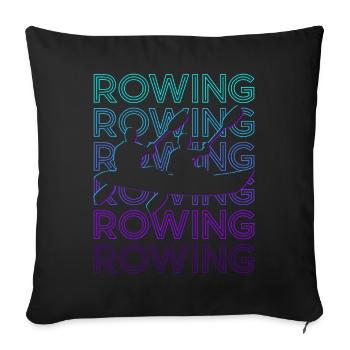 Aviron Rétro - Housse de coussin décorative 45 x 45 cm - noir - Devant