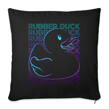 Gummi-Ente Retro - Sofakissenbezug 45 x 45 cm - Schwarz - Vorne