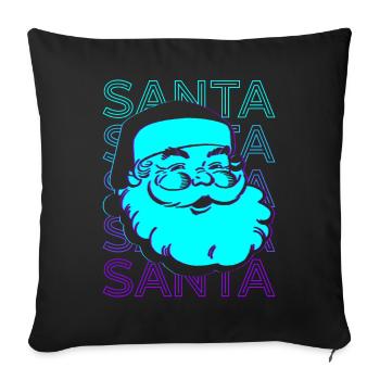 Père Noël Rétro - Housse de coussin décorative 45 x 45 cm - noir - Devant