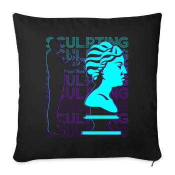 Sculpture Sculptor Retro - Sofa pillowcase 17,3'' x 17,3'' (45 x 45 cm) - black - Front