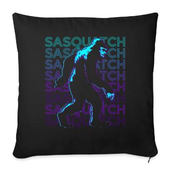 Sasquatch Bigfoot Retro - Sofa pillowcase 17,3'' x 17,3'' (45 x 45 cm) - black - Front