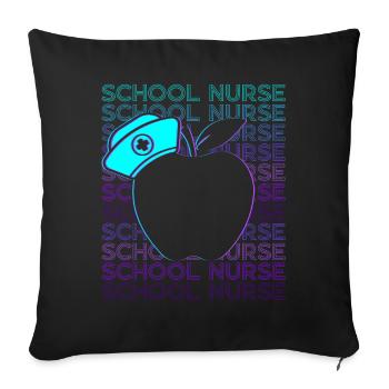School Nurse Retro - Sofa pillowcase 17,3'' x 17,3'' (45 x 45 cm) - black - Front