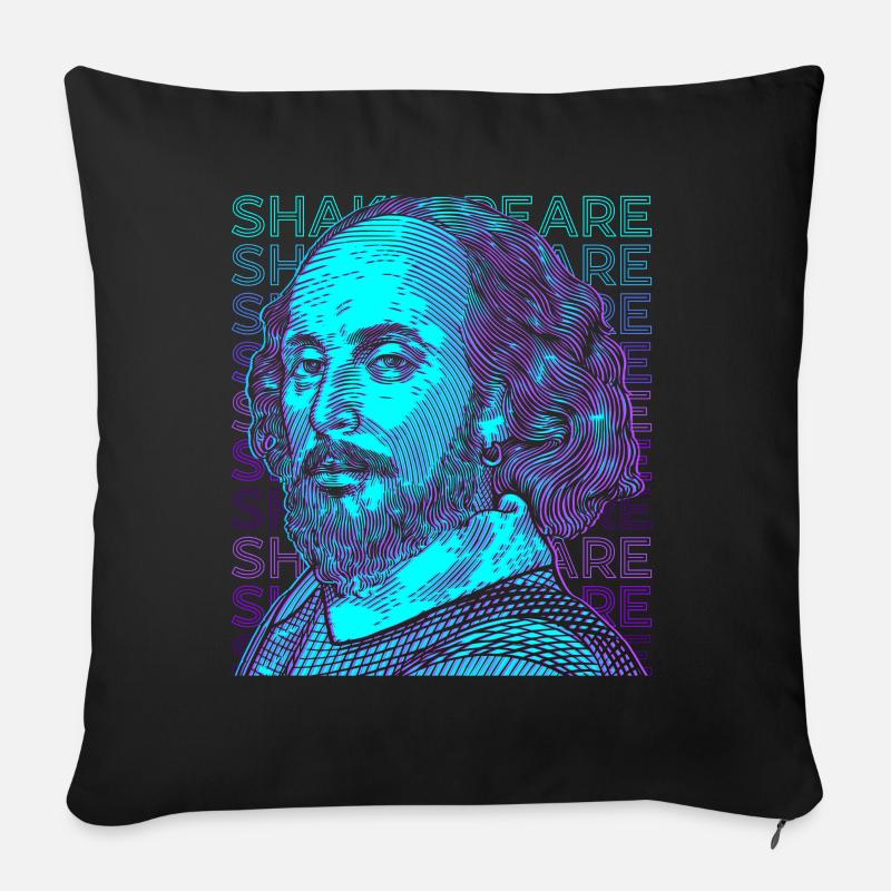 Shakespeare Retro - Sofakissenbezug 45 x 45 cm - Schwarz