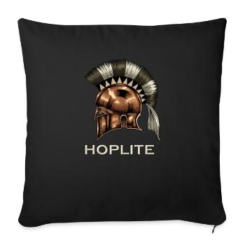 Helm eines Hoplit - Hoplite - Sofakissenbezug 45 x 45 cm - Schwarz - Vorne