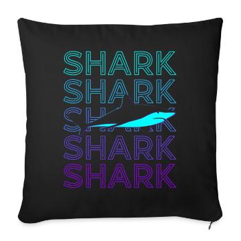 Shark Retro - Sofa pillowcase 17,3'' x 17,3'' (45 x 45 cm) - black - Front