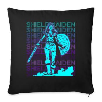 Shieldmaiden Shieldmaid Viking Nordic Mytholo - Sofa pillowcase 17,3'' x 17,3'' (45 x 45 cm) - black - Front