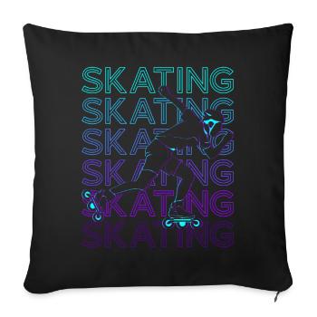 Ice Skating Skater Skate Retro - Sofa pillowcase 17,3'' x 17,3'' (45 x 45 cm) - black - Front