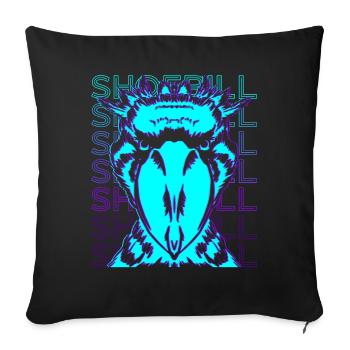 Shoebill Rétro - Housse de coussin décorative 45 x 45 cm - noir - Devant