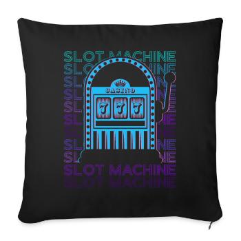Slot Machine Casino Retro - Sofa pillowcase 17,3'' x 17,3'' (45 x 45 cm) - black - Front