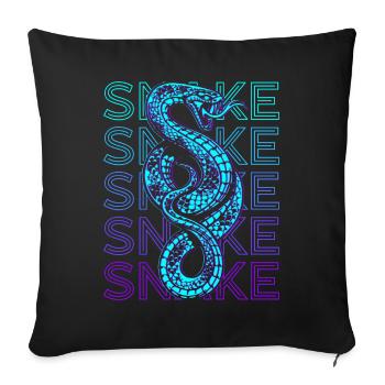 Serpent Rétro - Housse de coussin décorative 45 x 45 cm - noir - Devant