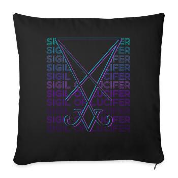 Seal of Lucifer Pentagram Occult Magic - Sofa pillowcase 17,3'' x 17,3'' (45 x 45 cm) - black - Front