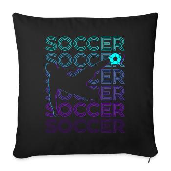 Joueur de football Rétro - Housse de coussin décorative 45 x 45 cm - noir - Devant