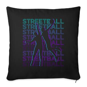 Joueur de Streetball Rétro - Housse de coussin décorative 45 x 45 cm - noir - Devant