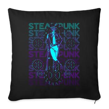 Steampunk Skull Rétro - Housse de coussin décorative 45 x 45 cm - noir - Devant