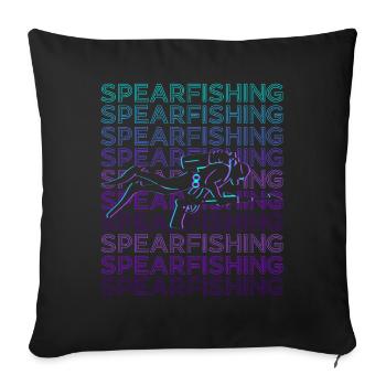 Chasse sous-marine Spearfisher Retro - Housse de coussin décorative 45 x 45 cm - noir - Devant