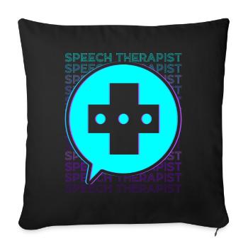 Speech Therapist Speech Therapy Retro - Sofa pillowcase 17,3'' x 17,3'' (45 x 45 cm) - black - Front