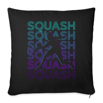 Squash Player Retro - Sofa pillowcase 17,3'' x 17,3'' (45 x 45 cm) - black - Front