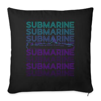 Submarine Retro - Sofa pillowcase 17,3'' x 17,3'' (45 x 45 cm) - black - Front