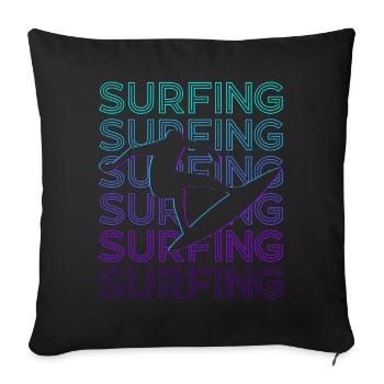 Surfen Surfer Surf Retro - Sofakissenbezug 45 x 45 cm - Schwarz - Vorne