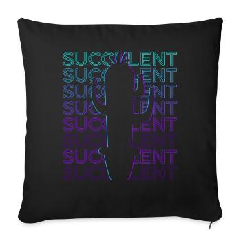 Cactus Succulent Rétro - Housse de coussin décorative 45 x 45 cm - noir - Devant
