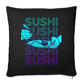 Sushi Rétro - Housse de coussin décorative 45 x 45 cm - noir - Devant