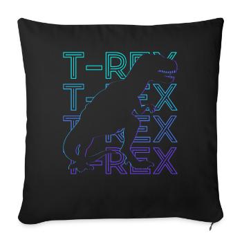 T-Rex Dinosaure T Rex Dino Rétro - Housse de coussin décorative 45 x 45 cm - noir - Devant