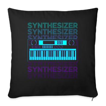 Synthesizer Retro - Sofa pillowcase 17,3'' x 17,3'' (45 x 45 cm) - black - Front