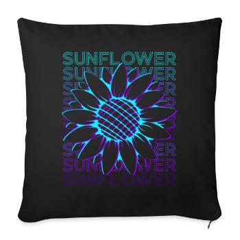Tournesol Rétro - Housse de coussin décorative 45 x 45 cm - noir - Devant