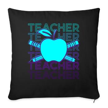 Teacher Retro - Sofa pillowcase 17,3'' x 17,3'' (45 x 45 cm) - black - Front