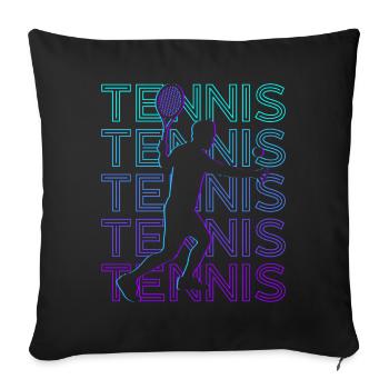 Joueur de tennis Rétro - Housse de coussin décorative 45 x 45 cm - noir - Devant
