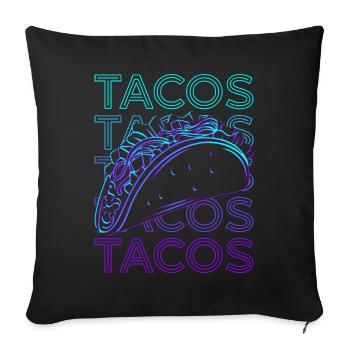 Tacos Retro - Sofakissenbezug 45 x 45 cm - Schwarz - Vorne