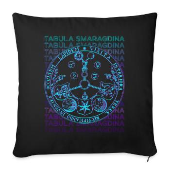 Tabula Emerald Table Hermetic Alchemi - Sofa pillowcase 17,3'' x 17,3'' (45 x 45 cm) - black - Front