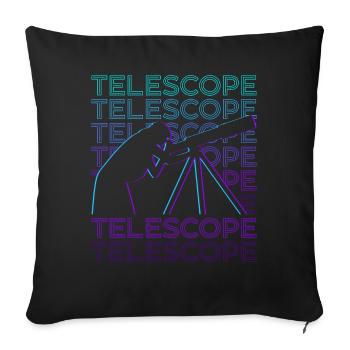 Astronome Astronome Télescope Rétro - Housse de coussin décorative 45 x 45 cm - noir - Devant