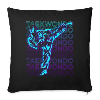 Taekwondo Korean Martial Arts Retro - Sofa pillowcase 17,3'' x 17,3'' (45 x 45 cm) - black - Front
