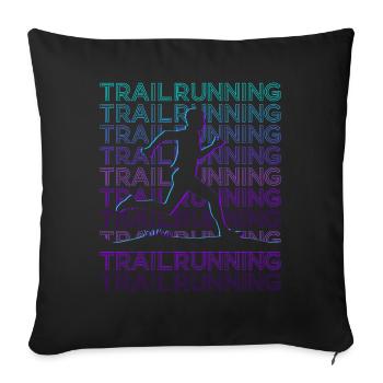 Trail Running Trail Runner Rétro - Housse de coussin décorative 45 x 45 cm - noir - Devant