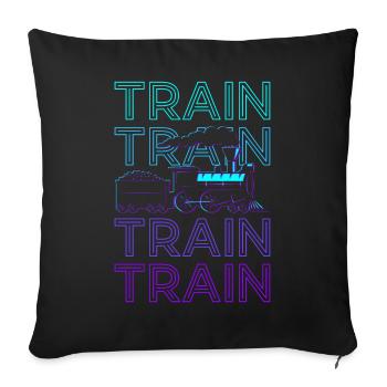Train Retro - Sofa pillowcase 17,3'' x 17,3'' (45 x 45 cm) - black - Front