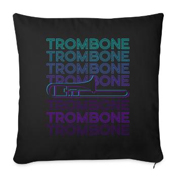 Trombone Trombone Trombonist Retro - Sofa pillowcase 17,3'' x 17,3'' (45 x 45 cm) - black - Front