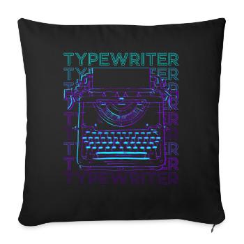 Type de machine à écrire Retro - Housse de coussin décorative 45 x 45 cm - noir - Devant