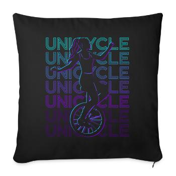 Monocyclisme Monocycle Rétro - Housse de coussin décorative 45 x 45 cm - noir - Devant