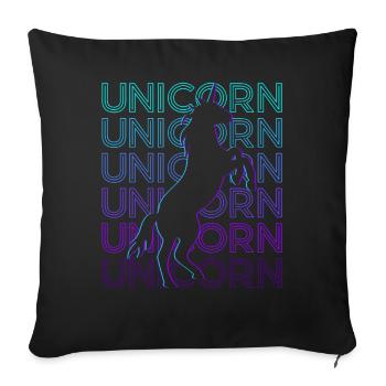Unicorn Retro - Sofa pillowcase 17,3'' x 17,3'' (45 x 45 cm) - black - Front