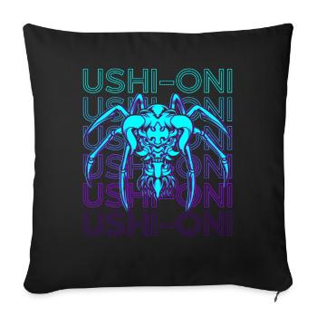 Ushi Oni Yokai Gyuki Japanese Mythology - Sofa pillowcase 17,3'' x 17,3'' (45 x 45 cm) - black - Front
