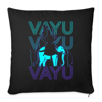 Vayu Dieu hindou Mythologie hindoue Ancien hindou Retr - Housse de coussin décorative 45 x 45 cm - noir - Devant