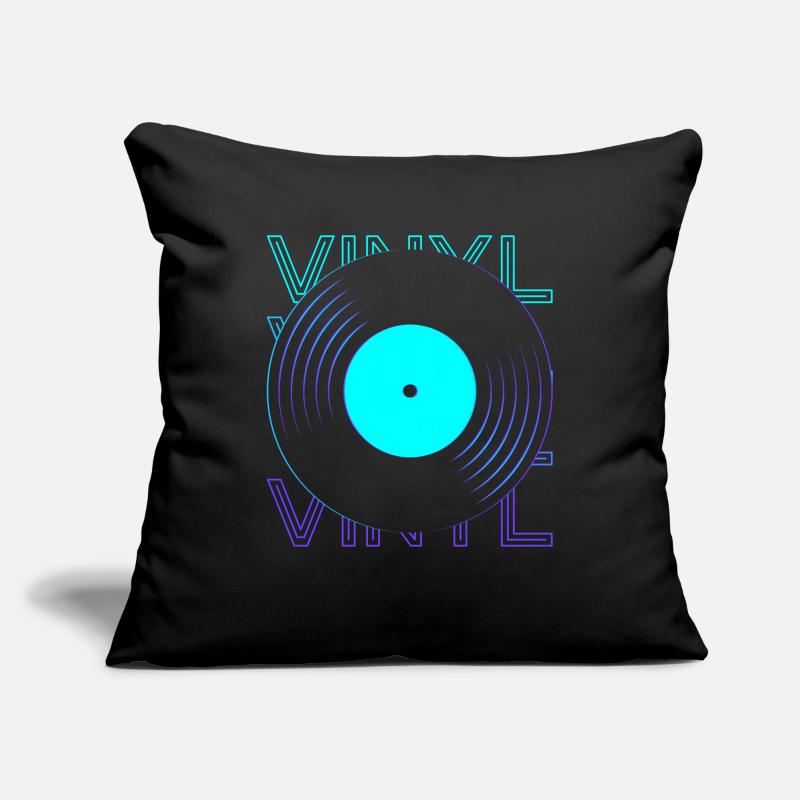 Disque vinyle Vinyle Record Player Phon Housse de coussin décorative 45 x 45 cm