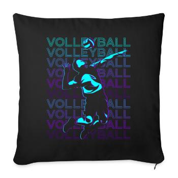 Joueur de volley-ball Retro - Housse de coussin décorative 45 x 45 cm - noir - Devant