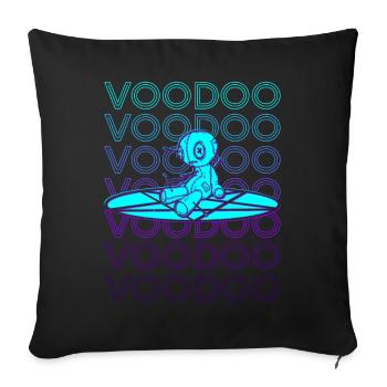 Voodoo Doll Pentagram Sorcellerie Rétro - Housse de coussin décorative 45 x 45 cm - noir - Devant