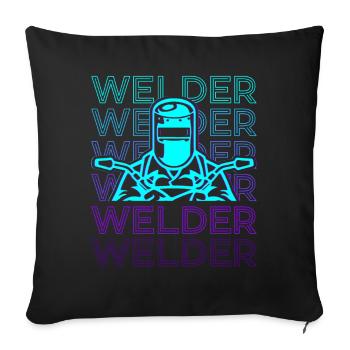 Soudage soudeur Soudage Retro - Housse de coussin décorative 45 x 45 cm - noir - Devant