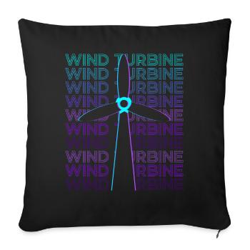 Wind turbine Retro - Sofa pillowcase 17,3'' x 17,3'' (45 x 45 cm) - black - Front