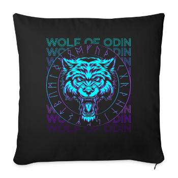 Wolf von Odin Geri Freki Wikinger Nordische Mythol - Sofakissenbezug 45 x 45 cm - Schwarz - Vorne