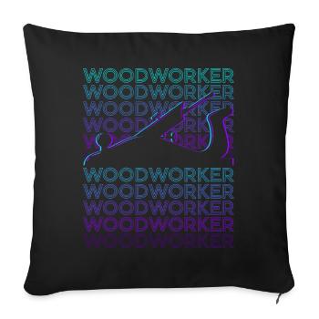 Woodworker Woodworking Joinery Carpenter - Sofa pillowcase 17,3'' x 17,3'' (45 x 45 cm) - black - Front