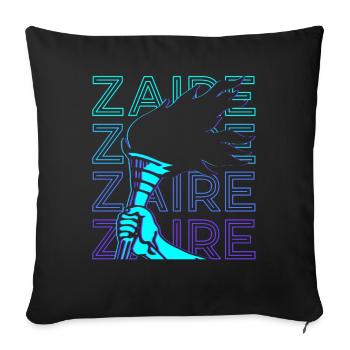Zaïre Congo Congolais Rétro - Housse de coussin décorative 45 x 45 cm - noir - Devant